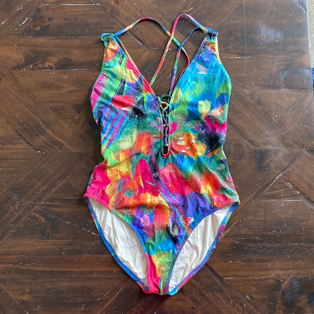 Multi-colored La Blanca one piece